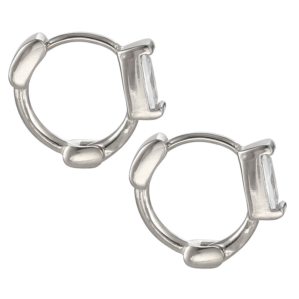 ESS708 STAINLESS STEEL Huggies with CZ AAB CO..