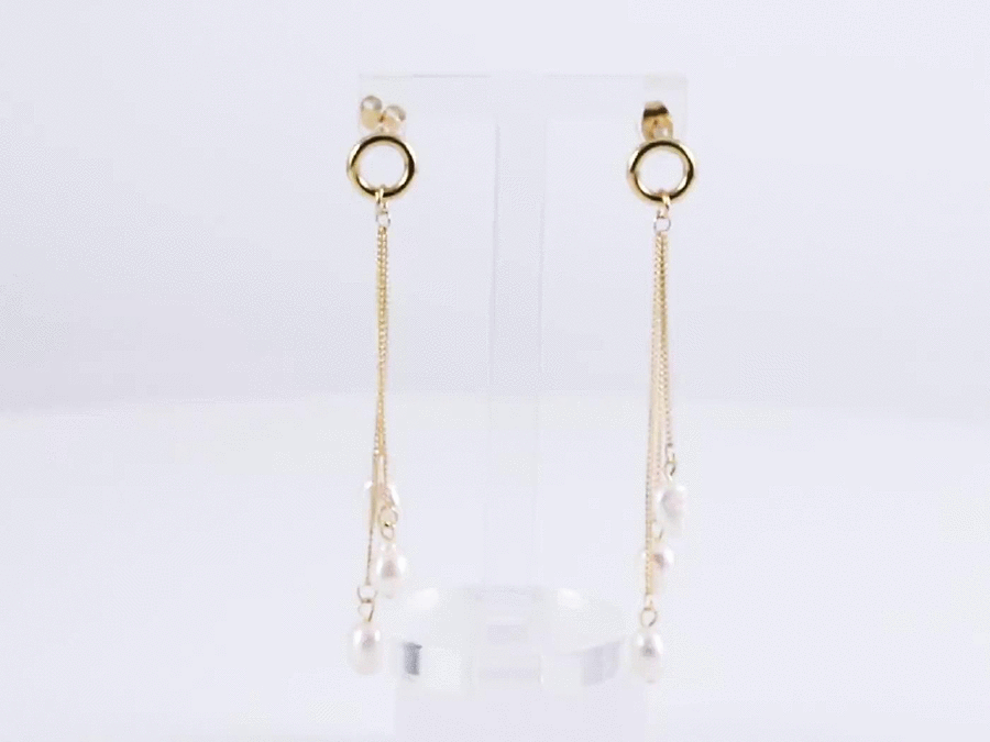 ESS719 STAINLESS STEEL EARRING WITH PEARL AAB CO..