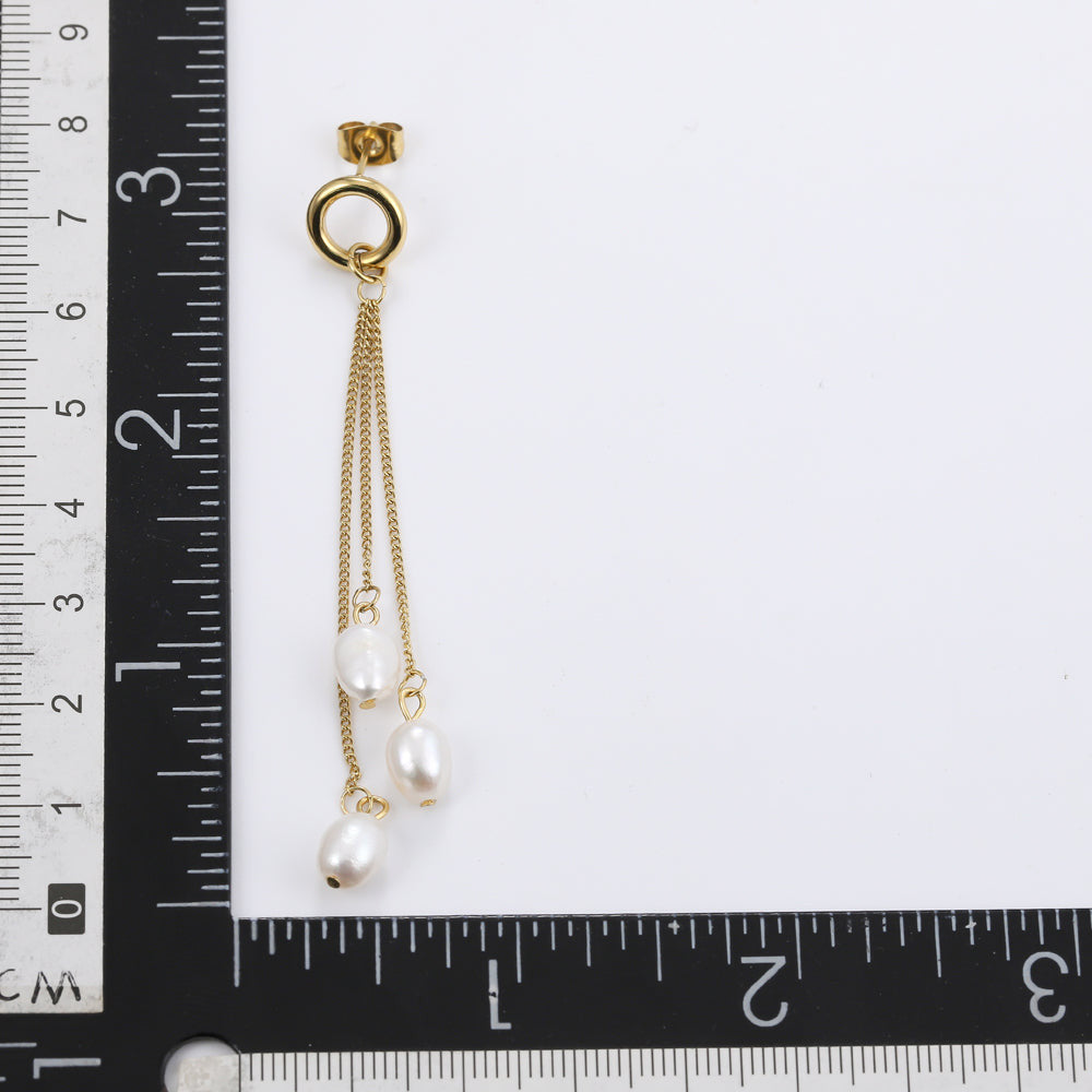 ESS719 STAINLESS STEEL EARRING WITH PEARL AAB CO..