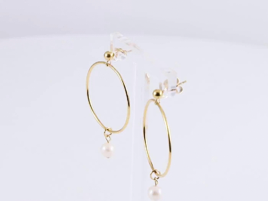 ESS720 STAINLESS STEEL EARRING WITH PEARL AAB CO..