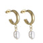 ESS721 STAINLESS STEEL EARRING WITH PEARL AAB CO..