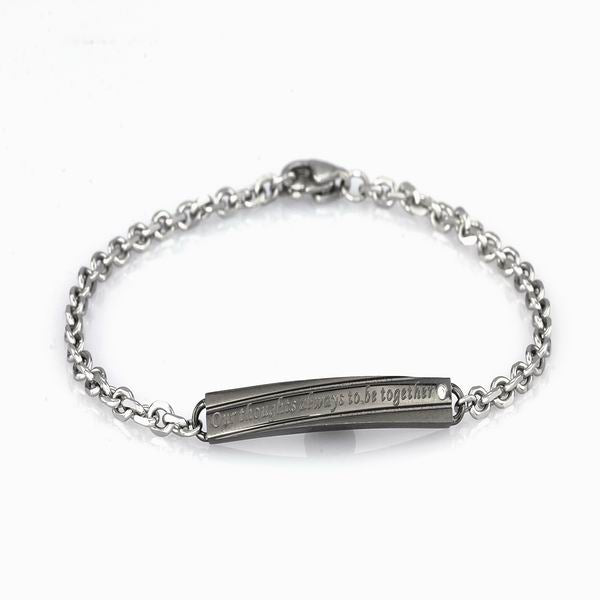 GBSD19 STAINLESS STEEL BRACELET Our thoughts always to be together
