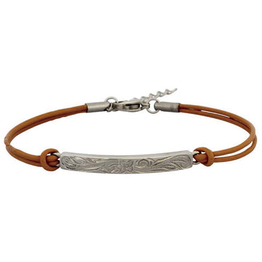 GBSS172 STAINLESS STEEL & LEATHER BRACELET AAB CO..