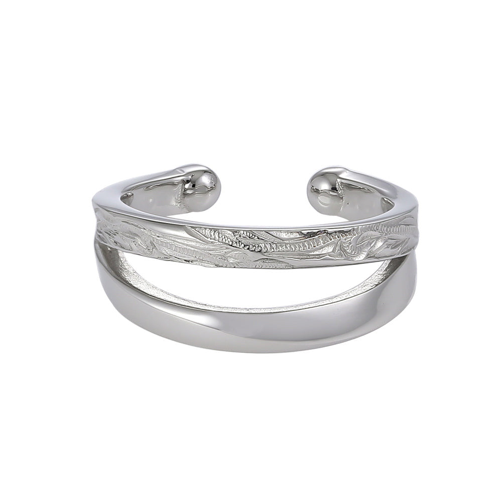 GESS340 STAINLESS STEEL RING & EAR CUFF