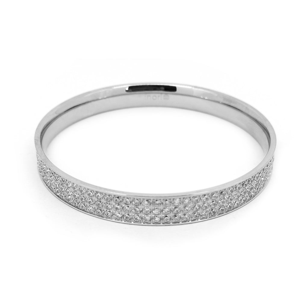 INB28 STAINLESS STEEL BANGLE WITH TRIPLE BAND