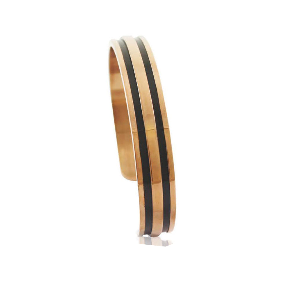 INB73B STAINLESS STEEL BANGLE W PVD AAB CO..