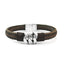INBR121B STAINLESS STEEL BRACELET W LEATHER