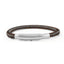 INBR122B STAINLESS STEEL BRACELET W LEATHER