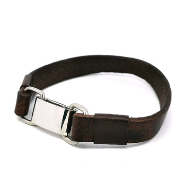 INBR125B STAINLESS STEEL BRACELET W LEATHER AAB CO..