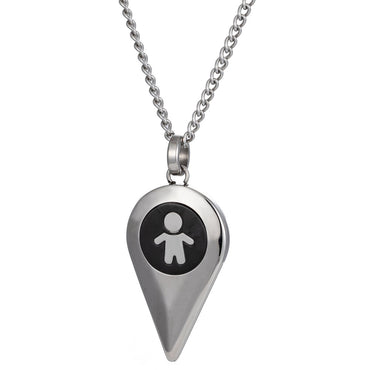 INP182A Stainless Steel Pendant His & Hers heart drops inori AAB CO..