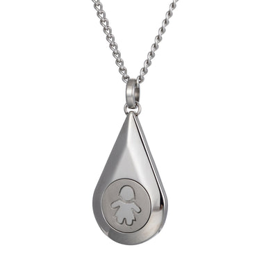INP182B Stainless Steel Pendant His & Hers heart drops inori AAB CO..