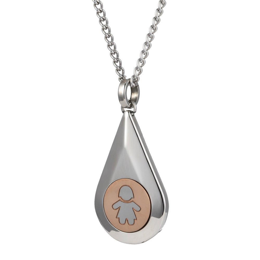 INP183A Stainless Steel Pendant His & Hers heart drops inori AAB CO..