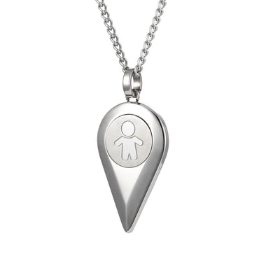 INP183B Stainless Steel Pendant His & Hers heart drops inori AAB CO..