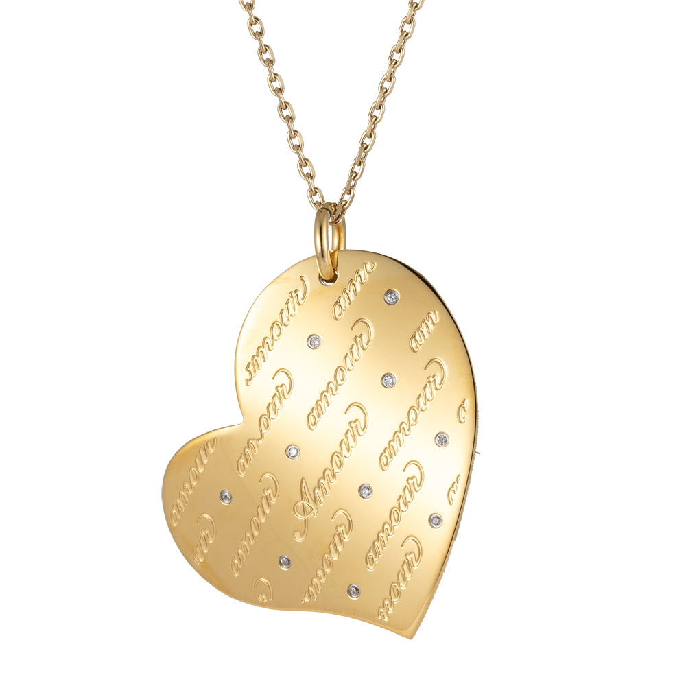 INP189 Stainless Steel Pendant Joined at the Heart amour AAB CO..