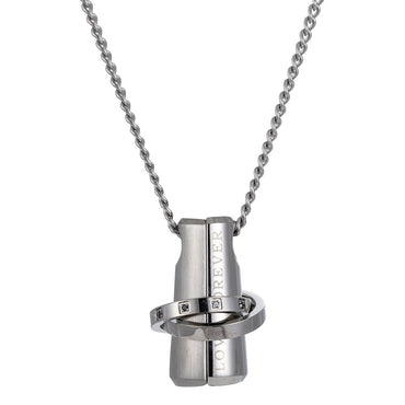 INP194 Stainless Steel Pendant His & Hers love forever AAB CO..