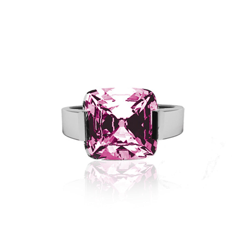 INR115C STAINLESS STEEL RING W CZ AAB CO..