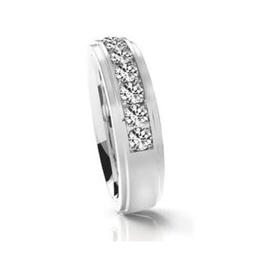 INR145A STAINLESS STEEL RING W WHITE CZ AAB CO..