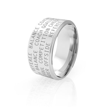 INR147A STAINLESS STEEL RING W BLACK AAB CO..