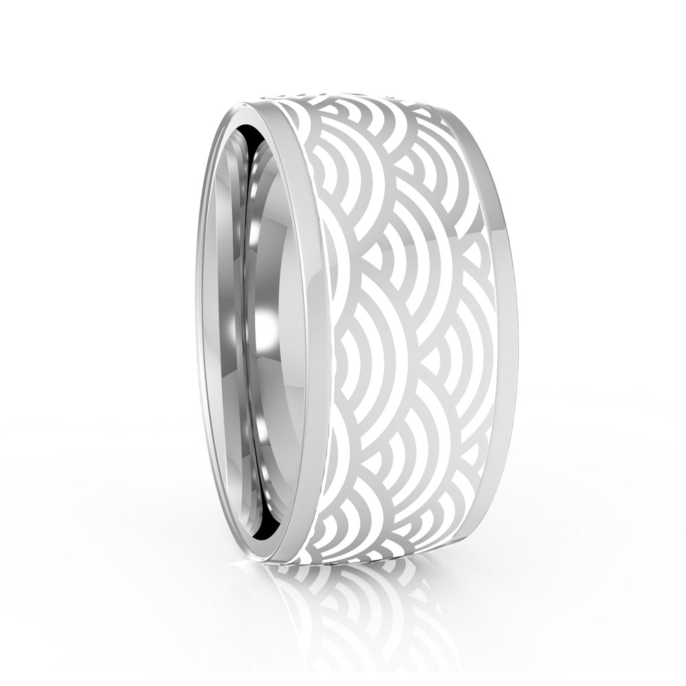 INR155A STAINLESS STEEL RING WITH WHITE EPOXY AAB CO..