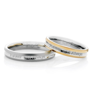 INR84 Stainless Steel Ring His & Hers forever' inori AAB CO..