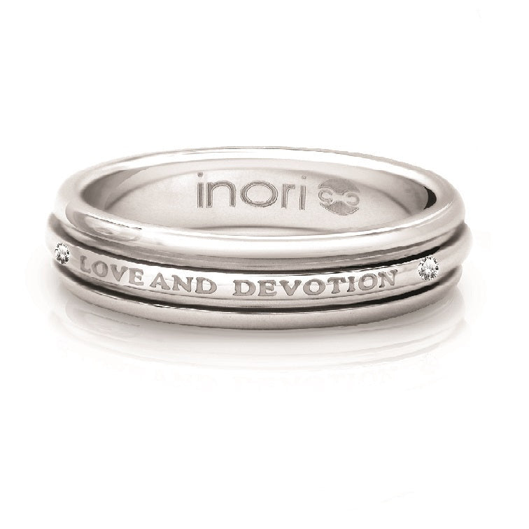 INRC14 STAINLESS STEE RING WITH 2 CZ AAB CO..