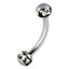 JBBN02 EYEBROW WITH 2 BALLS - LUCIDO