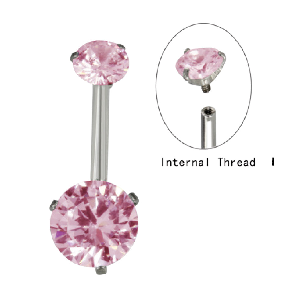 JBD05 STAINLESS STEEL INTERNAL THREAD BELLY WITH CZ AAB CO..