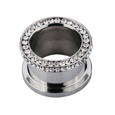 JFTN14 FLESH TUNNEL WITH JEWELLED AAB CO..