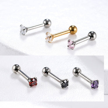 JRTH04 BARBELL WITH ROUND STONE AAB CO..