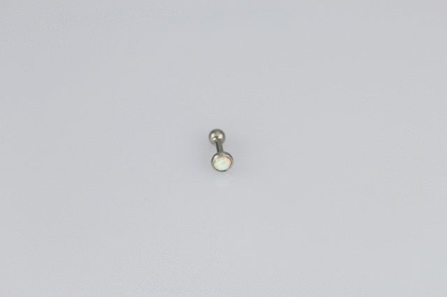 JRTH19 STAINLESS STEEL HELIX WITH OPAL DESIGN