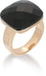 LYR02B STAINLESS STEEL RING PINK GOLD WITH BLACK AAB CO..