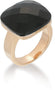 LYR02B STAINLESS STEEL RING PINK GOLD WITH BLACK
