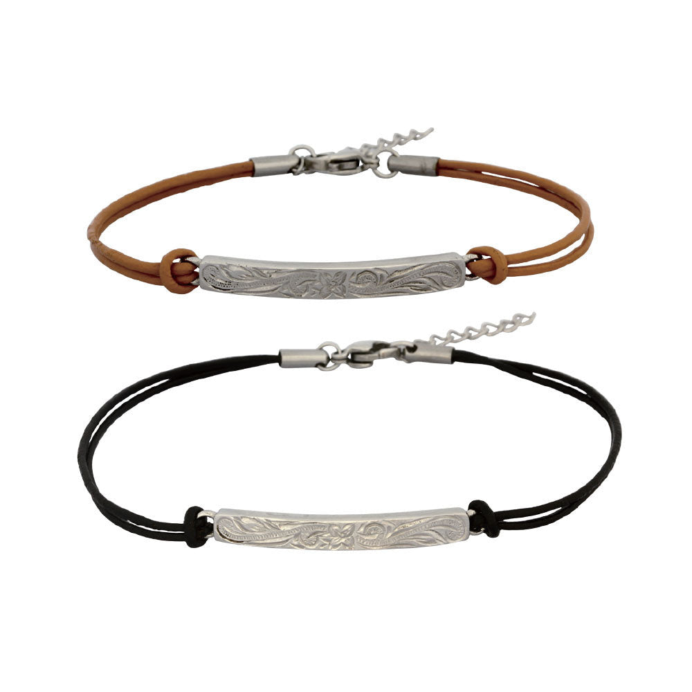 GBSS172 STAINLESS STEEL & LEATHER BRACELET