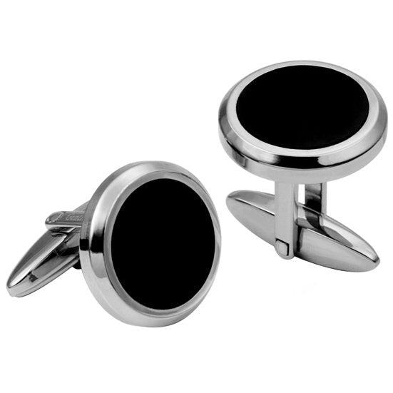 MACS49 STAINLESS STEEL CUFFLINK ONYX AAB CO..