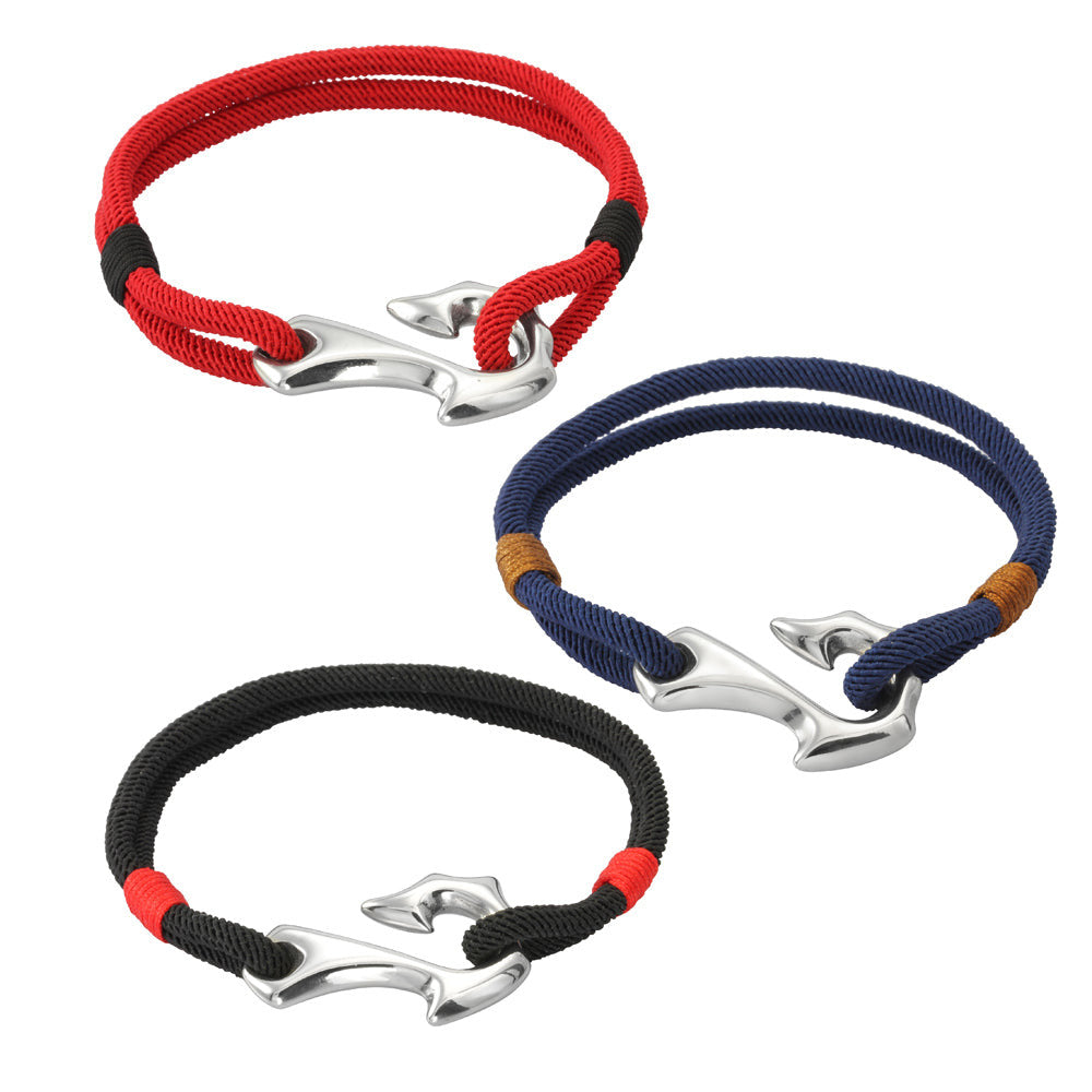 MBSS09  NYLON BRACELET WITH STAINLESS STEEL CLOSURE