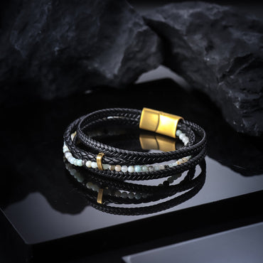 MBSS125 Faux Leather Bracelet with Stone AAB CO..