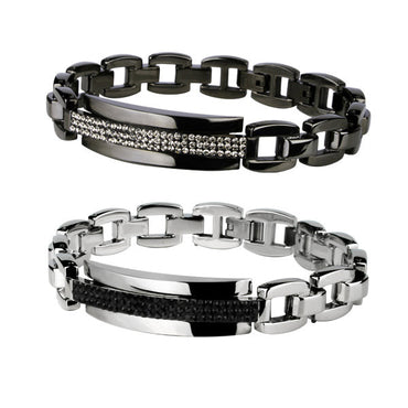 BSS221W/OEPOXY  STAINLESS STEEL BRACELET WITH FOIL STONE AAB CO..