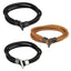 MBSS22 LEATHER BRACELET WITH STAINLESS STEEL CLOSURE
