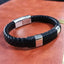 MBSS24 LEATHER BRACELET WITH STAINLESS STEEL CLOSURE AAB CO..