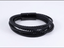 MBSS26 STAINLESS STEEL BRACELET WITH LEATHER AND ONYX