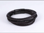 MBSS26 STAINLESS STEEL BRACELET WITH LEATHER AND ONYX