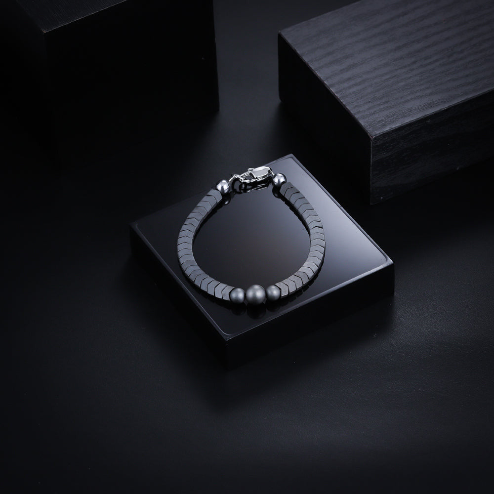 MBSS61 HEMATITE BRACELET AAB CO..