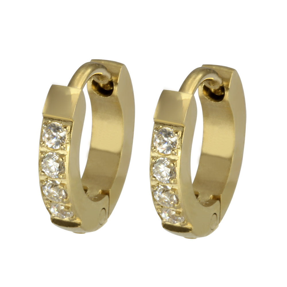 MESS26 STAINLESS STEEL EARRING WITH CZ AAB CO..