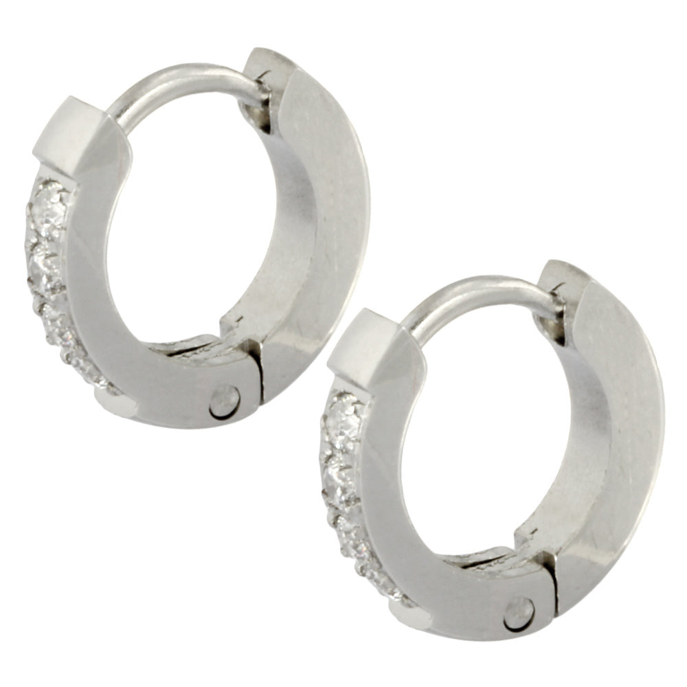 MESS26 STAINLESS STEEL EARRING WITH CZ AAB CO..