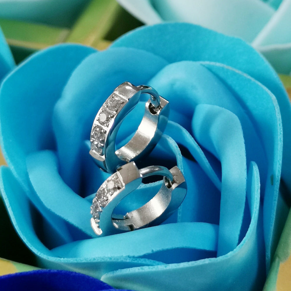 MESS26 STAINLESS STEEL EARRING WITH CZ AAB CO..