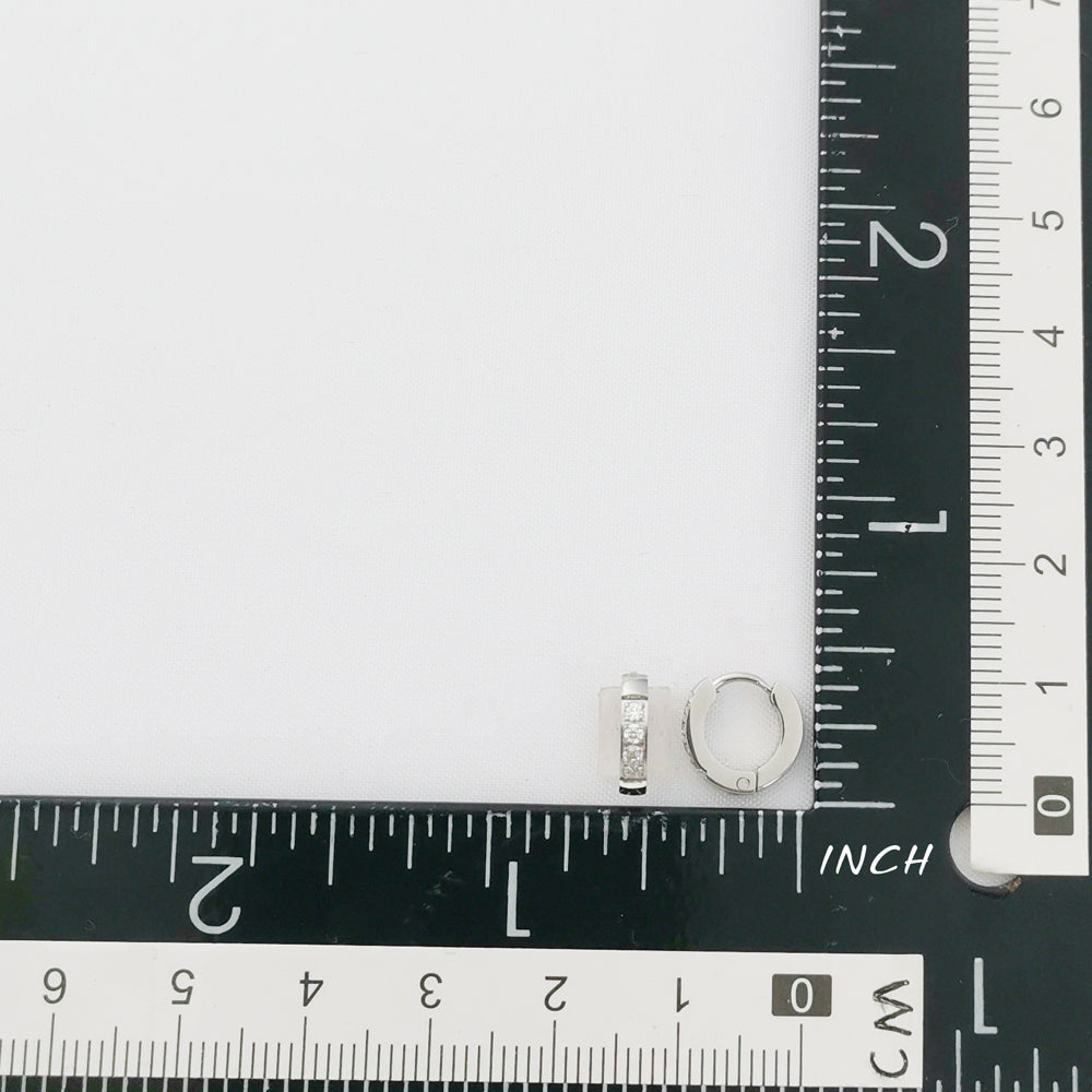 MESS26 STAINLESS STEEL EARRING WITH CZ AAB CO..