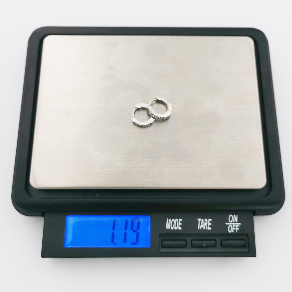 MESS26 STAINLESS STEEL EARRING WITH CZ AAB CO..