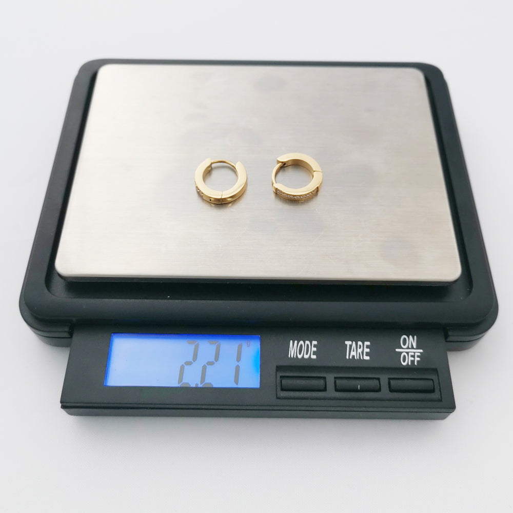 MESS27 STAINLESS STEEL EARRING WITH CZ