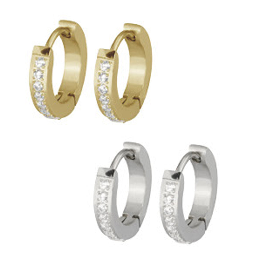 MESS27 STAINLESS STEEL EARRING WITH CZ
