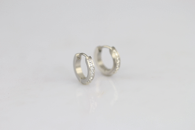 MESS27 STAINLESS STEEL EARRING WITH CZ